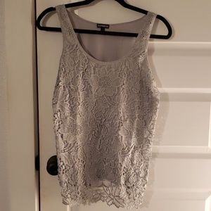 Gray and silver layered Express sleeveless top